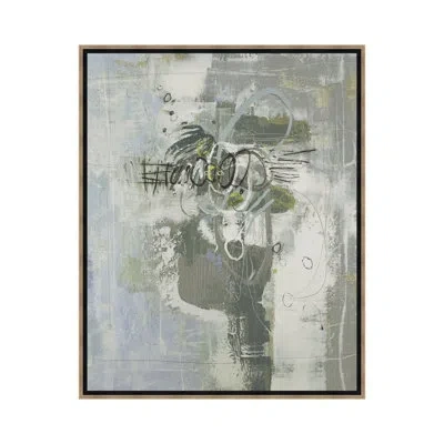 Theodore Alexander Never Alone 1 By Studio L57 Contempo - Floater Frame Print On Canvas In Steel Gray,khaki,baby Blue,cream