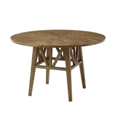Theodore Alexander Nova 48'' Solid Oak Trestle Dining Table In Dawn