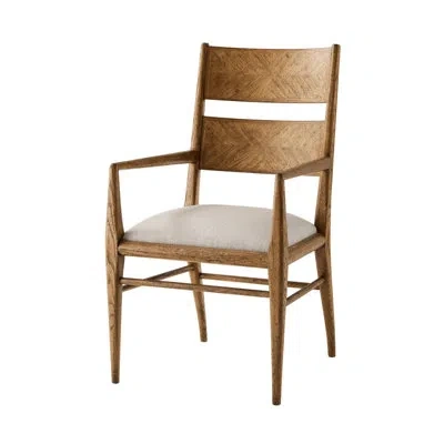 Theodore Alexander Nova Dining Arm Chair In Dawn