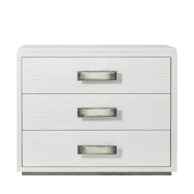Theodore Alexander Panos Nightstand In White