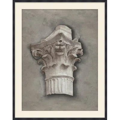 Theodore Alexander Relief 4 Framed Art Print In Gray,white