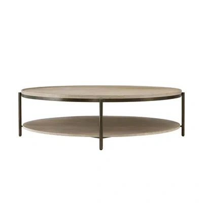 Theodore Alexander Repose Solid Wood 4 Legs Coffee Table With Storage In Gray