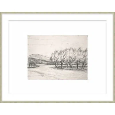 Theodore Alexander Rolling Landscapes 4 Framed Art Print In Gray,beige