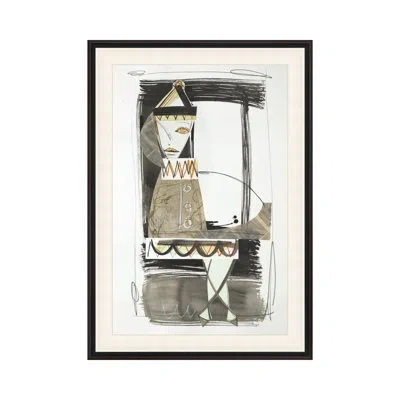 Theodore Alexander Romantic Figures 4 By Studio L57 Narrative - Single Picture Frame Print In Blue,black,yellow,gray
