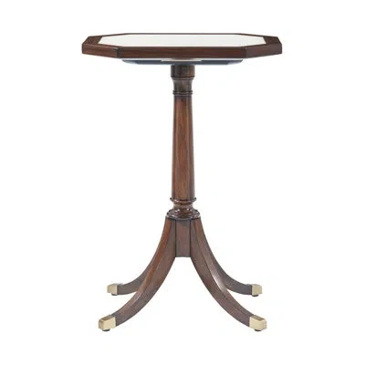 Theodore Alexander Sloane Marble Tray Top End Table In Brown
