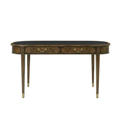 Theodore Alexander Sloane Solid Wood Writing Desk In Black