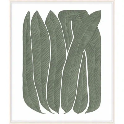 Theodore Alexander Soft Blades 1 By Marianne Hendriks - Single Picture Frame Print In Olive Green