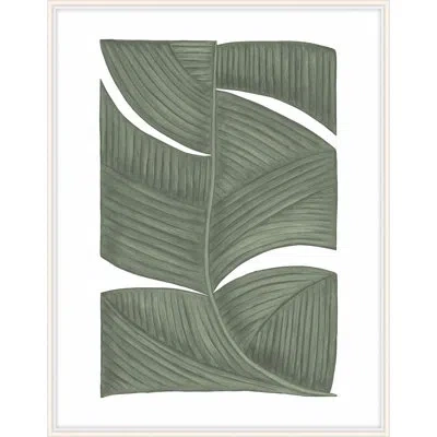 Theodore Alexander Soft Blades 2 By Marianne Hendriks - Single Picture Frame Print In Olive Green