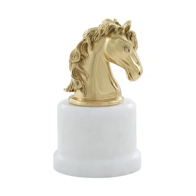 Theodore Alexander Spencer London Decorative Object In White,polished Brass