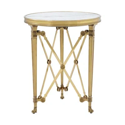 Theodore Alexander Spencer London End Table In Cannes Brass,gray