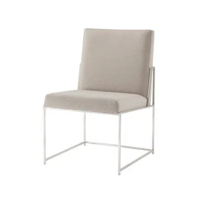Theodore Alexander Ta Studio Marcello Side Chair In Polished Nickel