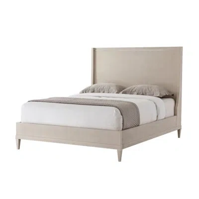 Theodore Alexander Ta Studio Upholstered Low Profile Platform Bed In Overcast