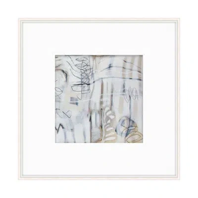 Theodore Alexander The Lines Between 1 By Michelle L - Single Picture Frame Print On Paper In White,blue,gray,beige