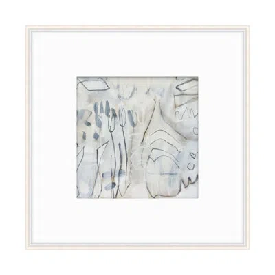 Theodore Alexander The Lines Between 2 By Michelle L - Single Picture Frame Print On Paper In White,blue,gray,beige