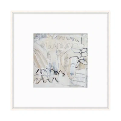 Theodore Alexander The Lines Between 3 By Michelle L - Single Picture Frame Print On Paper In White,blue,gray,beige