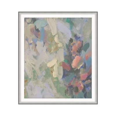 Theodore Alexander The Mini Gardens 1 By Katie Willes - Single Picture Frame Print On Paper In Coral Pink,dove Gray,charcoal,vanilla