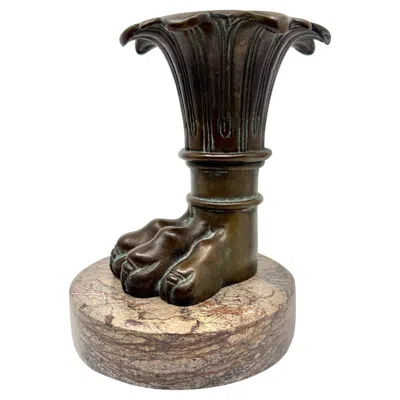 Pre-owned Theodore Alexander Theodore & Alexander Neo Classical Bronze And Marble Claw Foot In Gold