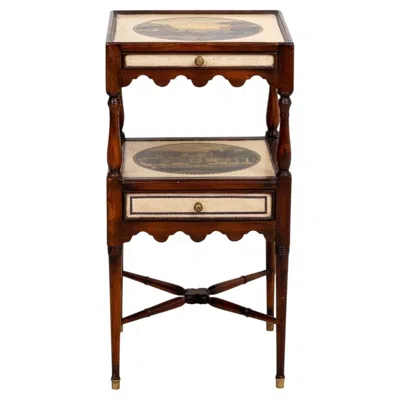 Pre-owned Theodore Alexander Two Drawer Side Table In Brown