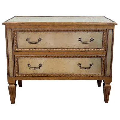 Pre-owned Theodore Alexander Verre Eglomisé Chest Of Drawers In Brown