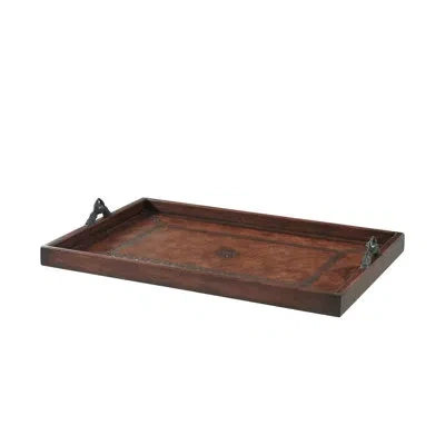 Theodore Alexander Victorian Library Accent Ottoman Tray In Brown