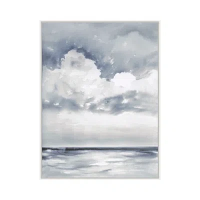 Theodore Alexander Water On Neptune 1 By Studio L57 Affinity - Single Picture Frame Print On Canvas In Dove Gray,steel Blue,navy
