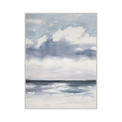 Theodore Alexander Water On Neptune 3 By Studio L57 Affinity - Single Picture Frame Print On Canvas In Dove Gray,steel Blue,navy