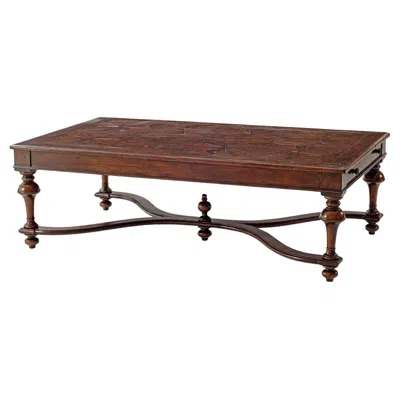 Pre-owned Theodore Alexander William And Mary Parquetry Coffee Table In Brown