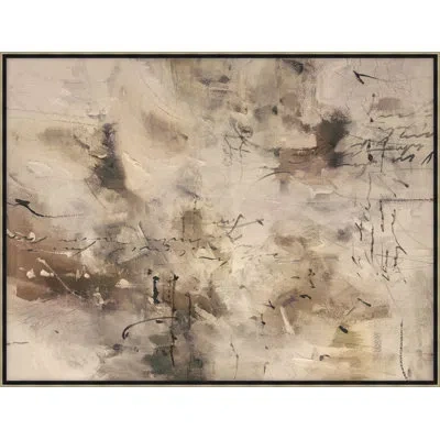 Theodore Alexander Writing On The Wall 2 Framed Art Print In Brown,tan,taupe