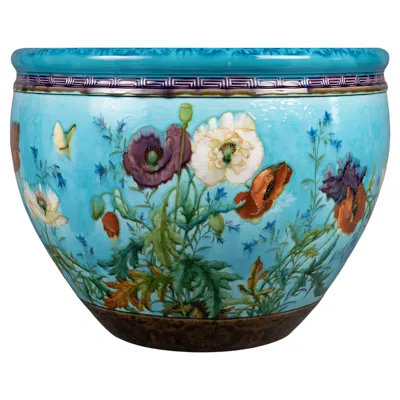 Pre-owned Theodore Deck Théodore Deck (1823-1891), A 19th French Japonisme Cache-pot, Circa 1875 In Blue