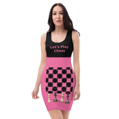 Theomese Fashion House Chess Dress In Pink