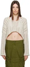 Theopen Product Green V-neck Sweater In Beige Beige
