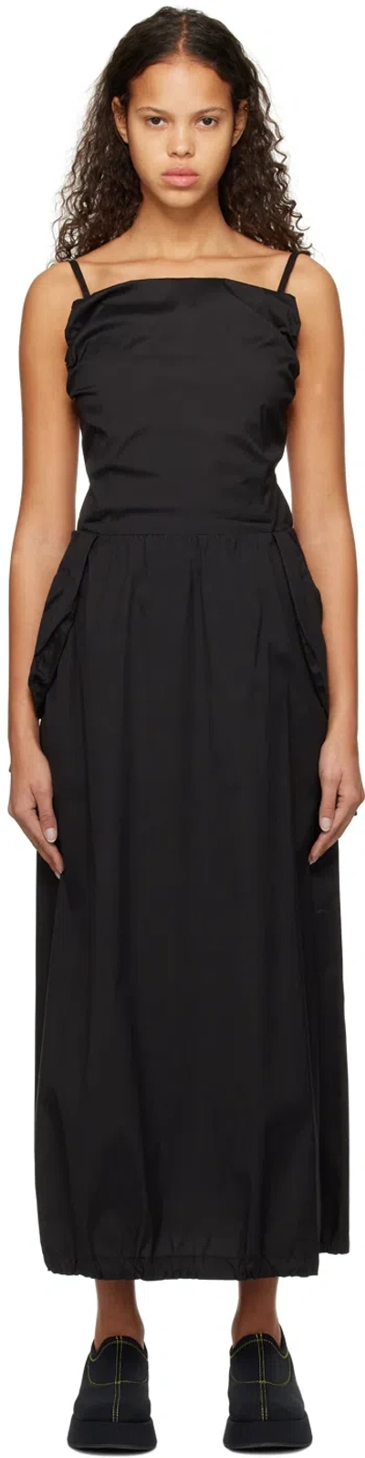 Theopen Product Black Gathered Maxi Dress