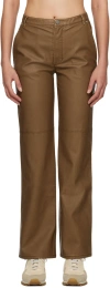 Theopen Product Brown Straight-leg Faux-leather Trousers In Brown