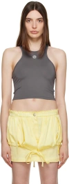 Theopen Product Gray Symbol Tank Top In Charcoal Chcoal