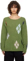 Theopen Product Green Argyle Sweater In Green