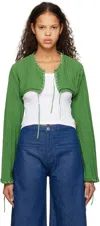 Theopen Product Green Drawstring Cardigan In Green