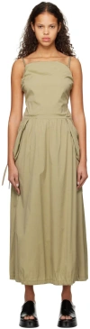 Theopen Product Khaki Gathered Maxi Dress In Khaki