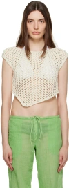 Theopen Product Off-shoulder Crochet Top In Beige Beige