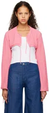 Theopen Product Pink Drawstring Cardigan In Pink