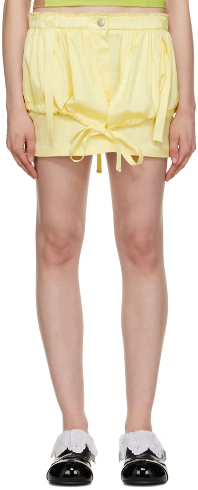 Theopen Product Yellow Layered Miniskirt In Yellow Yellow