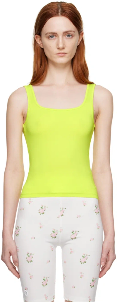 Theopen Product Yellow Symbol Tank Top In Yellowish Green Yelg