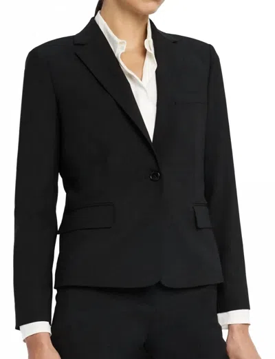 Theory Slim Fit Stretch Wool One Button Blazer In Black