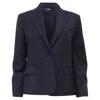 Theory 1 Button Slim Jacket In Navy Blue Virgin Wool In Blue