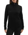 Theory Half-zip Turtleneck Sweater In Wool In Black