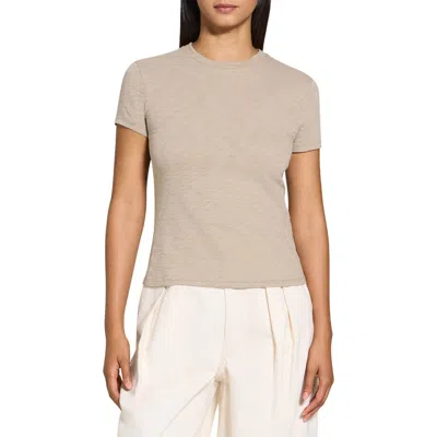 Theory 2 Nebulous Organic Cotton Tiny Tee In Soft Taupe