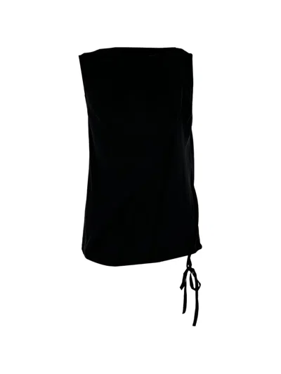 Pre-owned Theory 2020s Pinot Boat-neck Top In Black