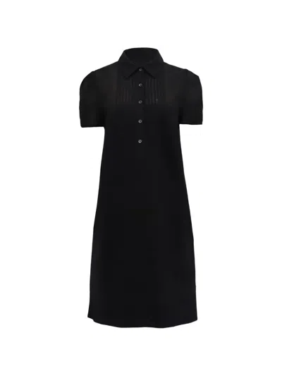 Pre-owned Theory 2020s Short-sleeve Midi Dress In Black