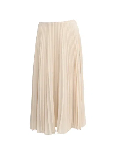 Pre-owned Theory 2022 Pleated Midi Skirt In Neutral