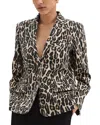 Theory Two Button Leopard Print Blazer In Multi