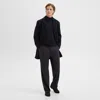 Theory 3-button Topcoat In Recycled Wool-blend Melton In Baltic